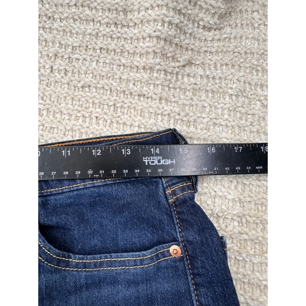 Levi 505 Mens Jeans Regular Fit Straight Leg Dark Wash Blue Denim Pants 30x31‎